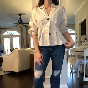 Free People péplum button up